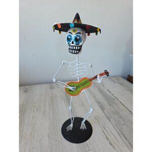 Pier 1 skeleton guitar glitter metal Halloween dead mariachi band sparkle